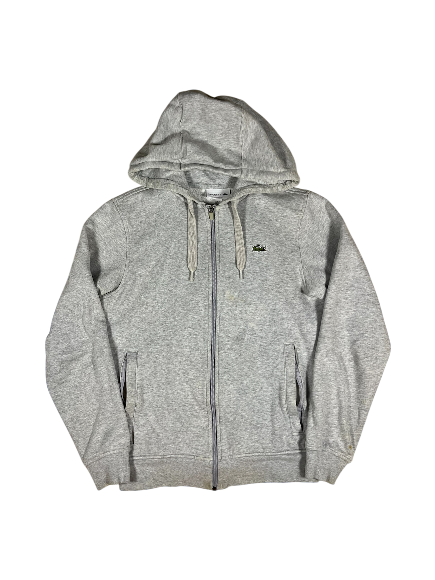 Lacoste Zip-Up Hoodie – Grey – Size XS