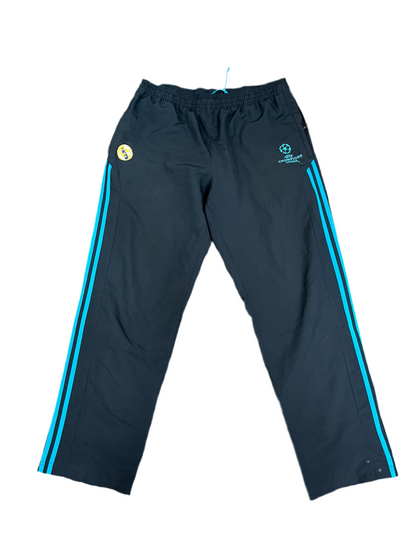 Real Madrid Tracksuit – Baby Blue Top / Dark Blue Pants – Size L Logo Damage
