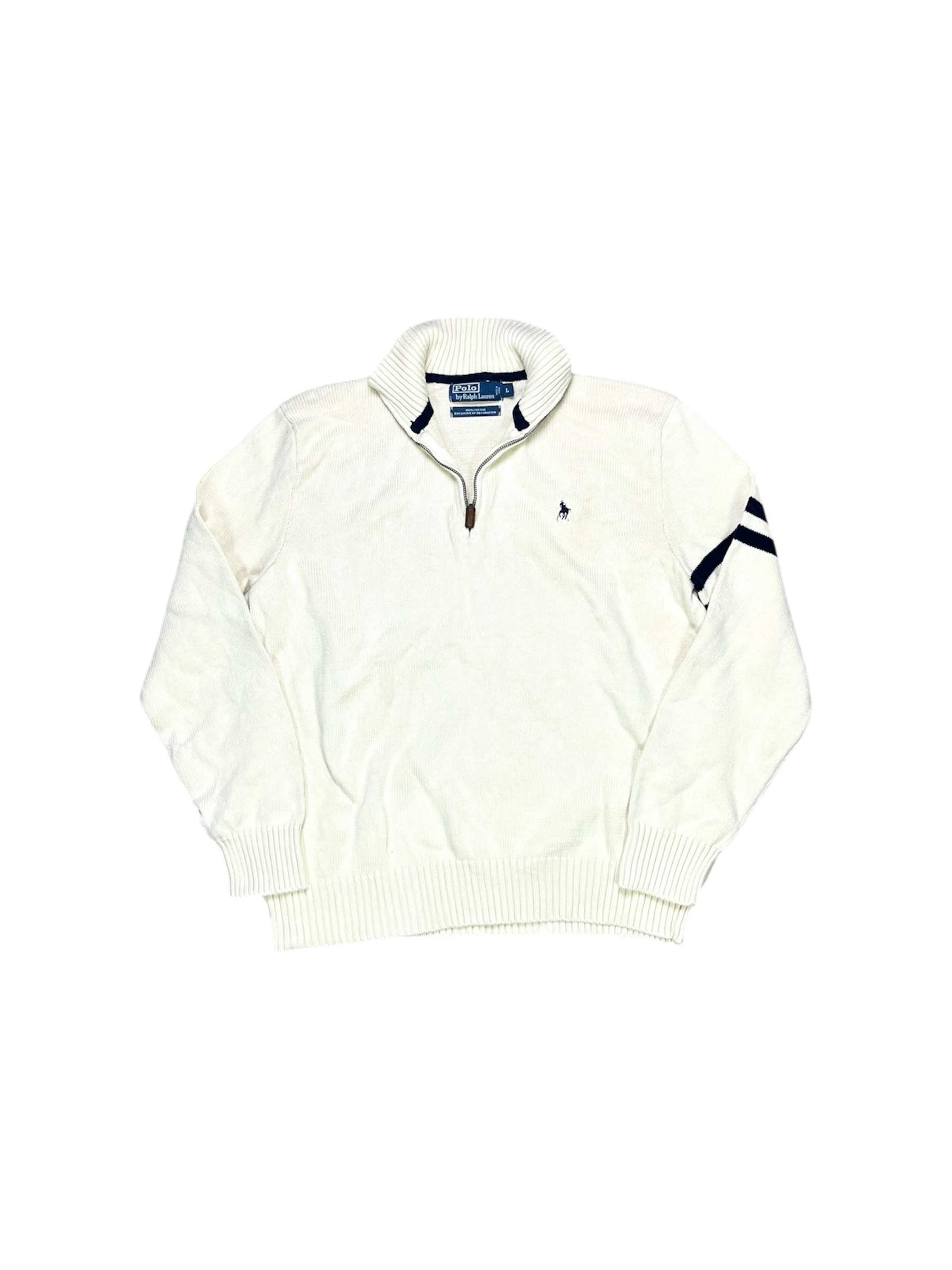 Ralph Lauren Quarter Zip – White – Size L