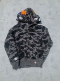 BAPE Zip-Up Hoodie – Grey – S