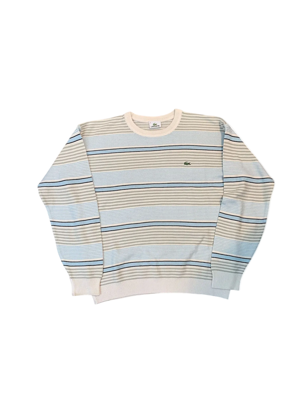 Lacoste Striped Sweater – Blue/White/Black – Size S