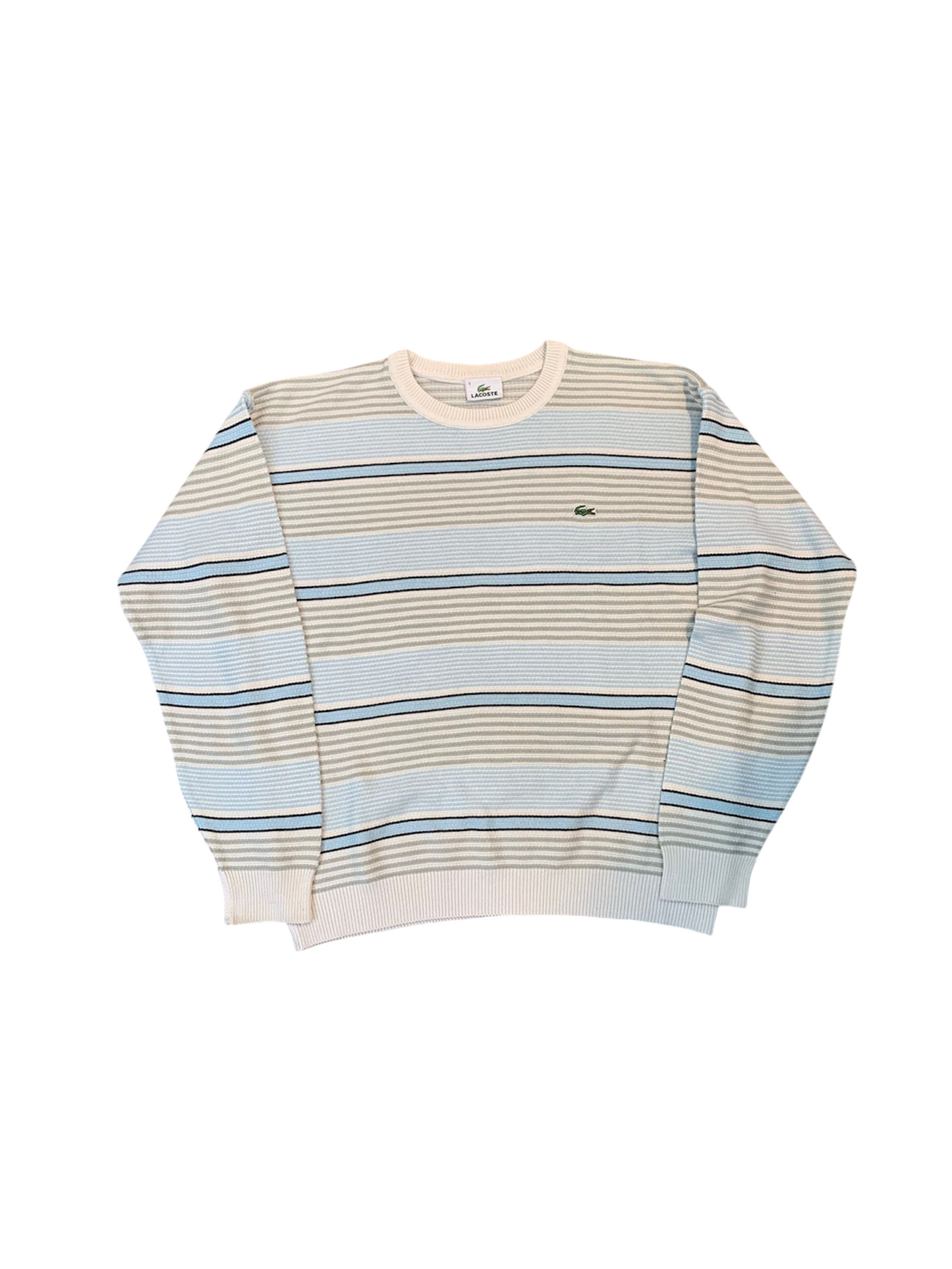 Lacoste Striped Sweater – Blue/White/Black – Size S