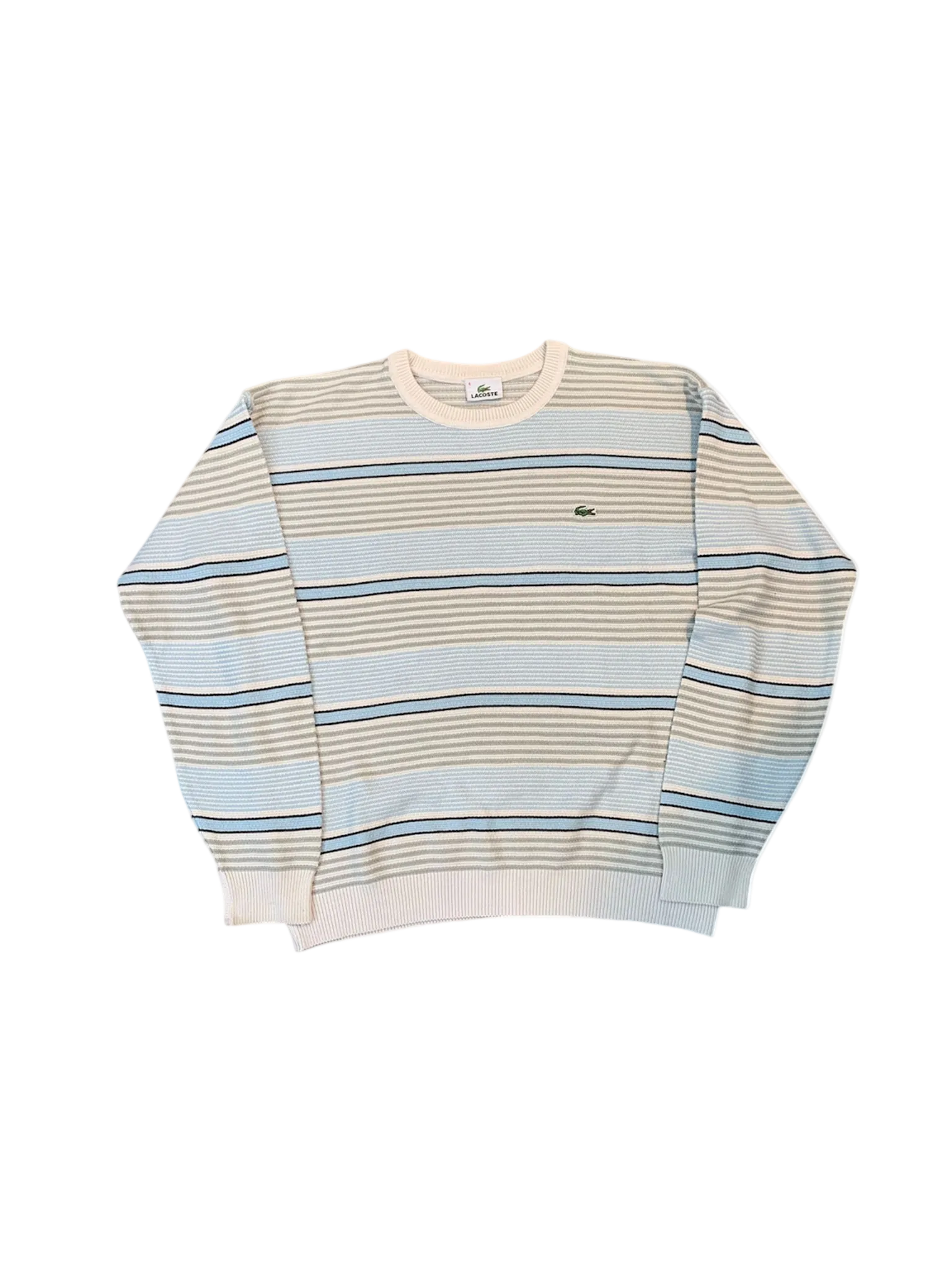 Lacoste Striped Sweater – Blue/White/Black – Size S