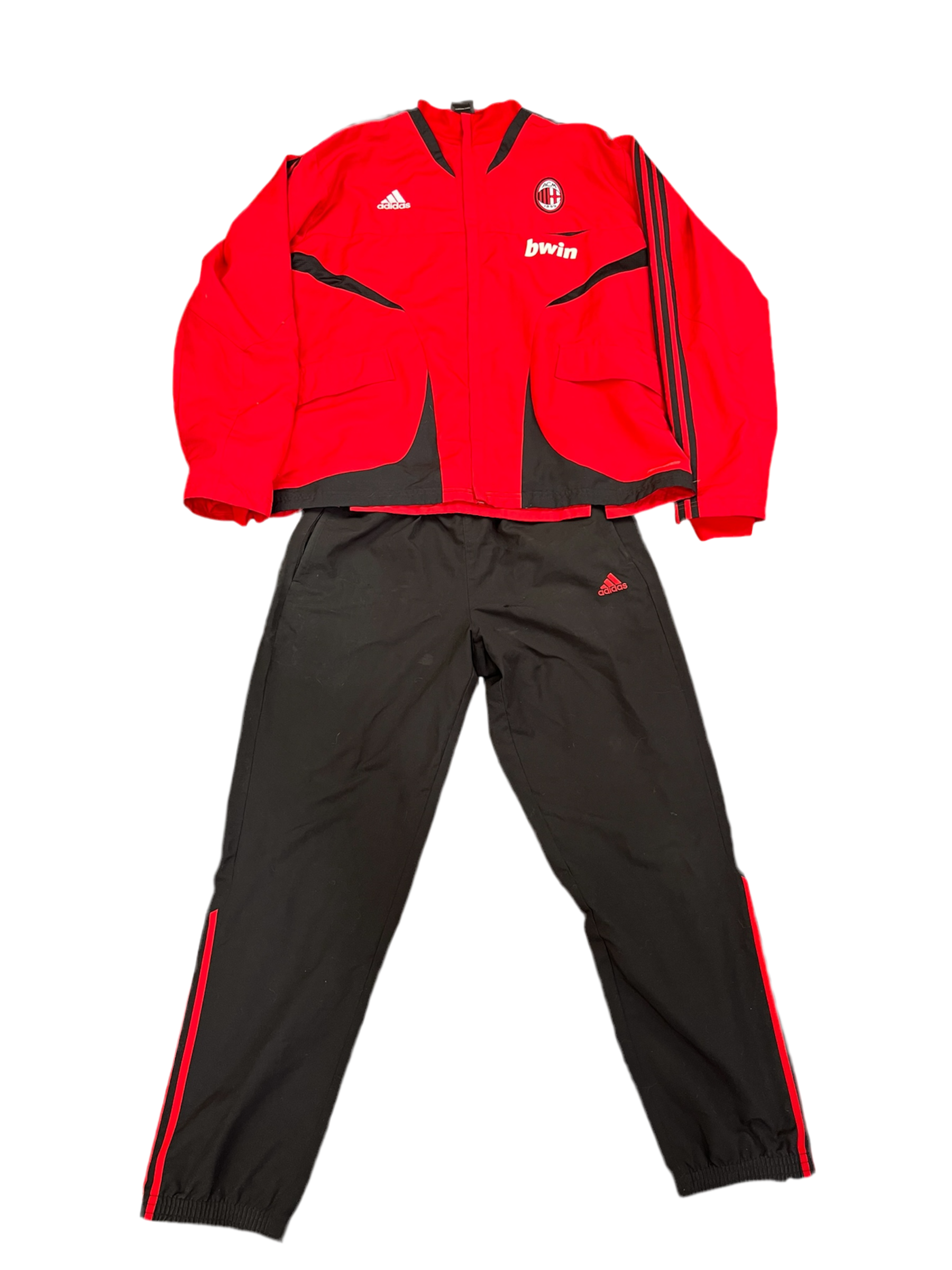AC Milan Tracksuit – Red Top / Black Pants – Size L Pants no logo
