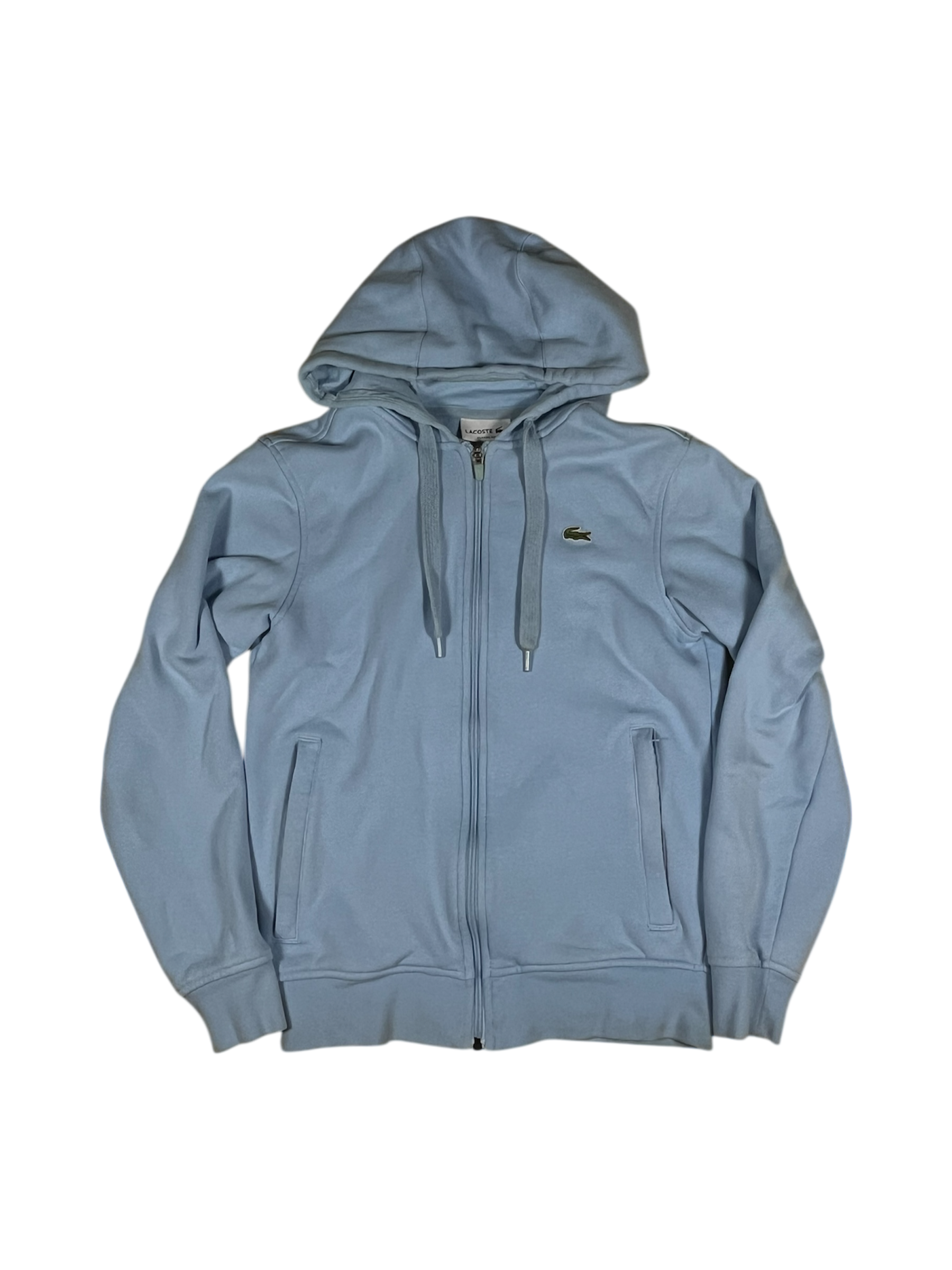 Lacoste Zip-Up Hoodie – Light Blue – Size XS