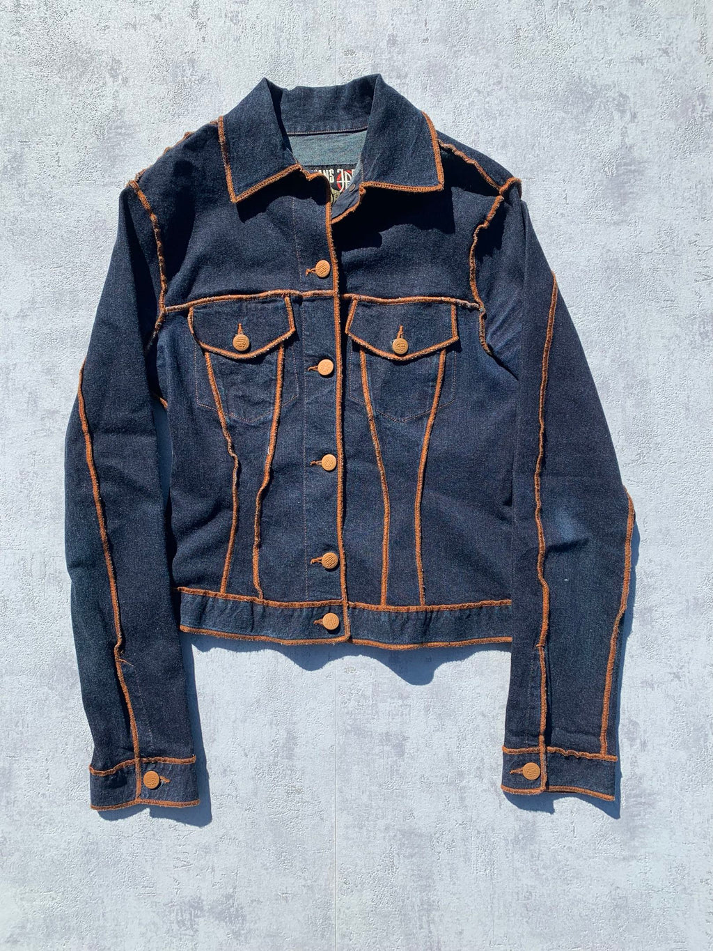 Jean Paul Gaultier Navy Brut Denim Jacket - Small