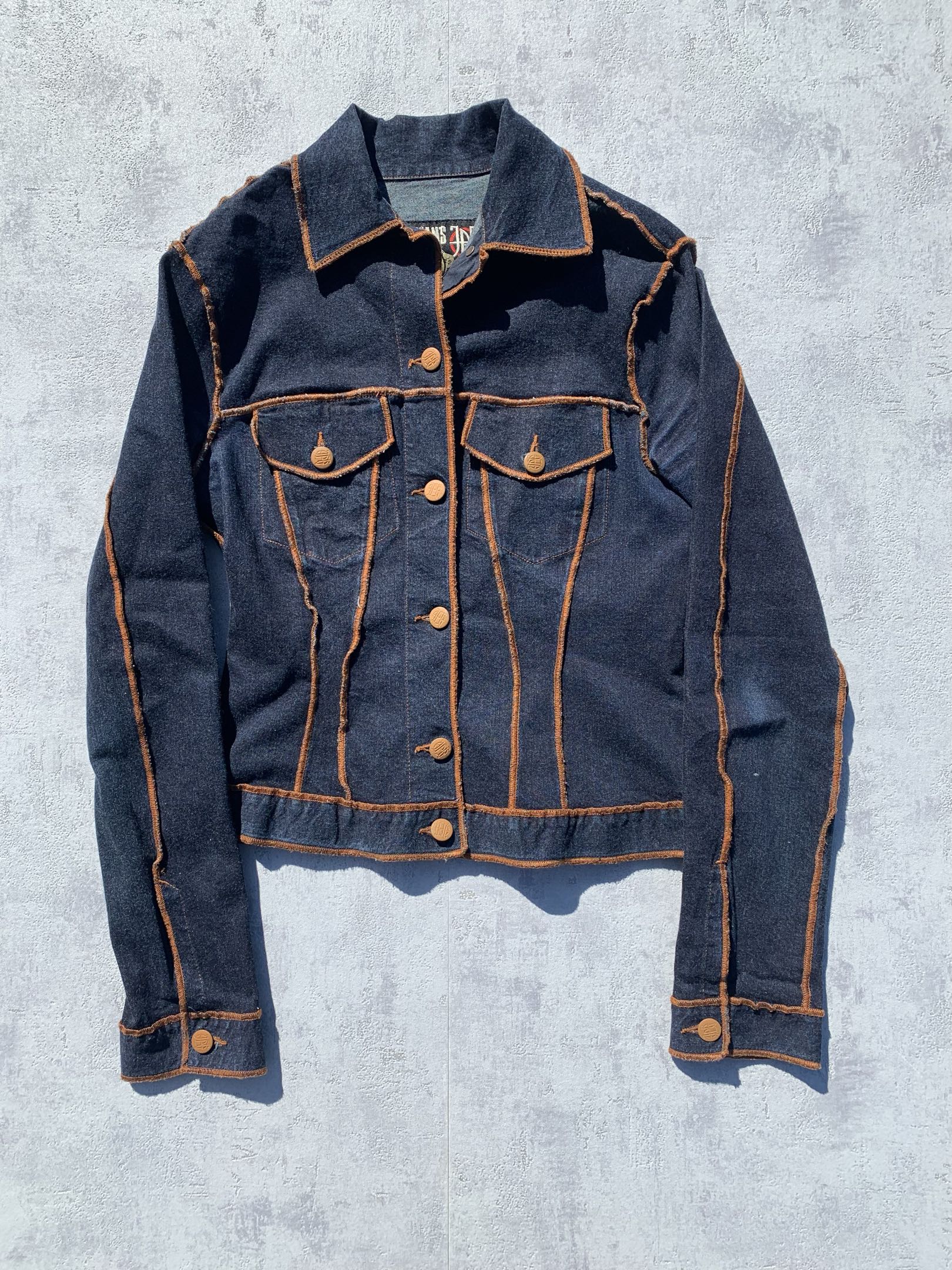 Jean Paul Gaultier Navy Brut Denim Jacket - Small